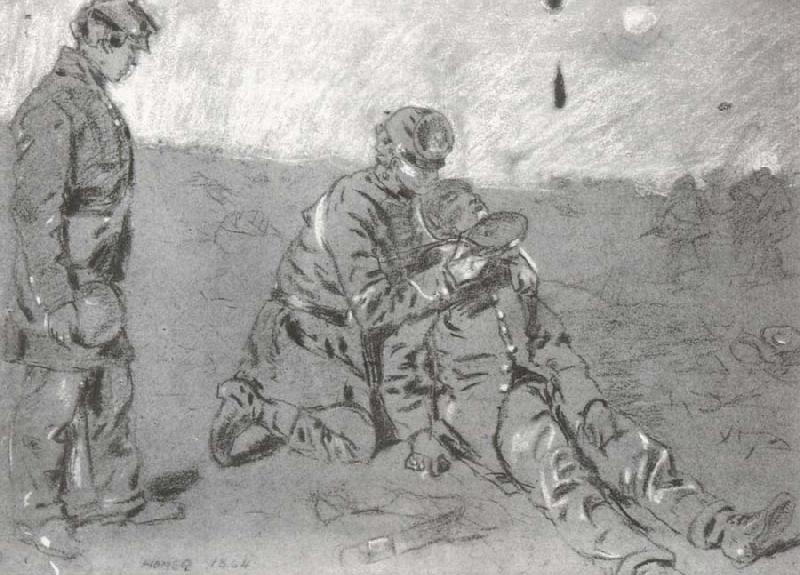 Winslow Homer Wounded Soldier Being Given a Drink from a Canteen